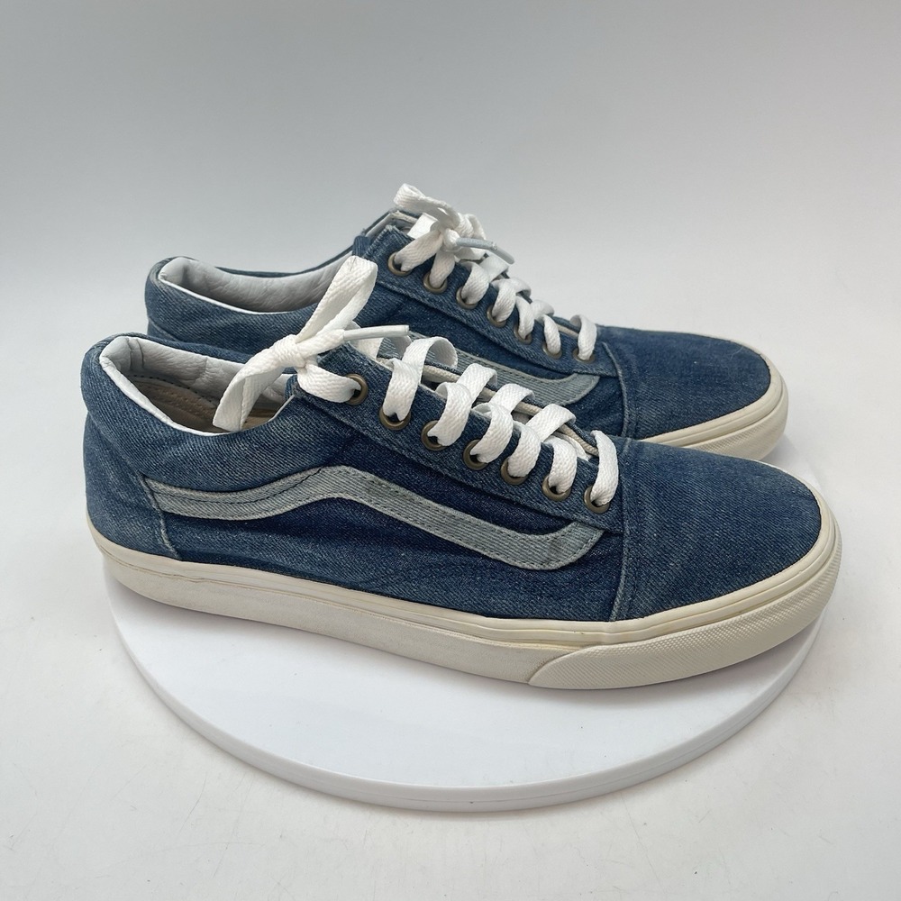 Vans‎ Old Skool Mens 8 Blue Athletic Skate Canvas Suede Shoes Sneakers 721278